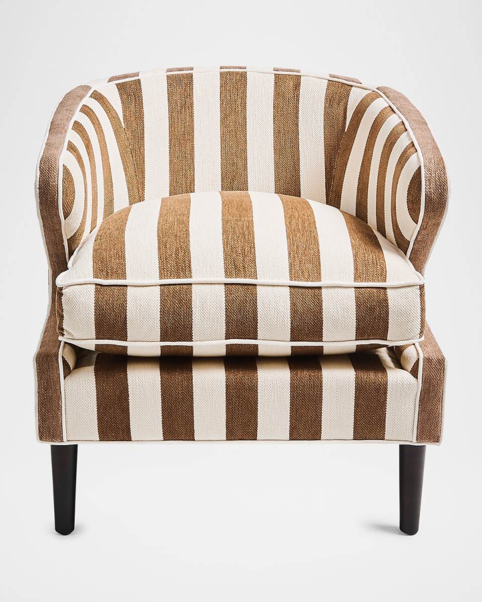 Marquee Brown Stripe Chenille Accent Chair